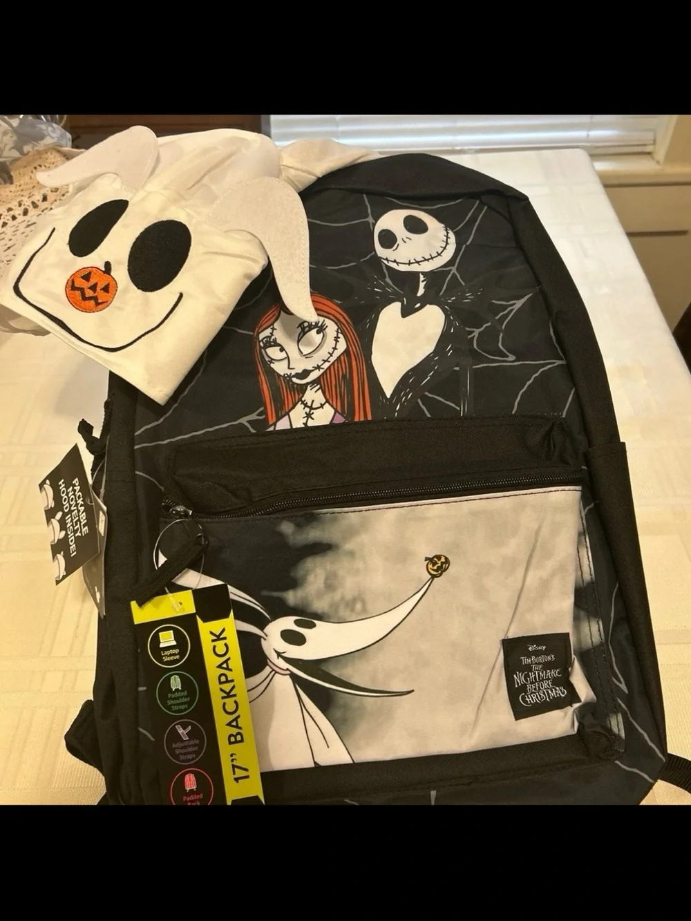 Disney The Nightmare Before Christmas Kids Black, White & Orange Backpack